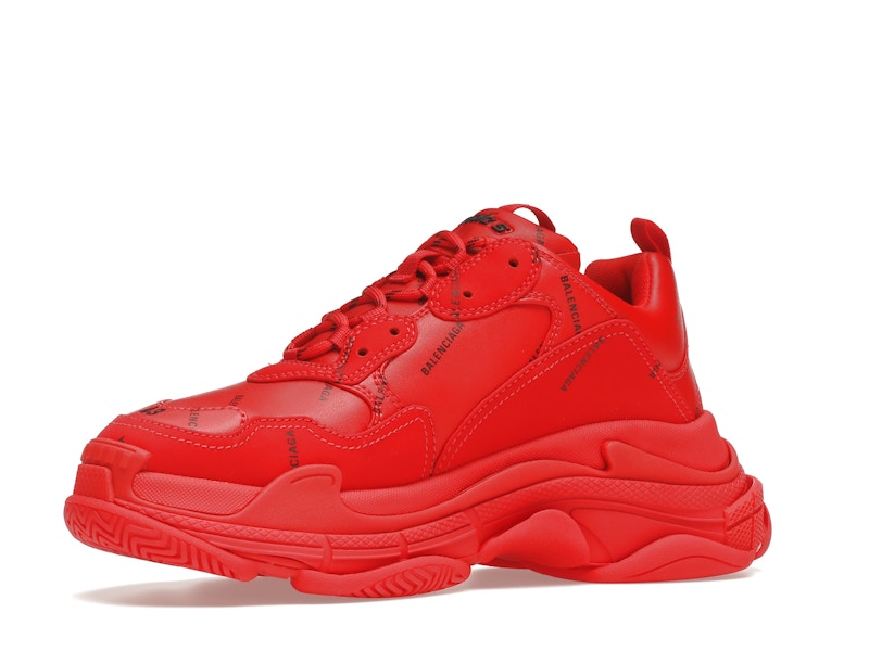 Balenciaga Triple S Allover Logo Red