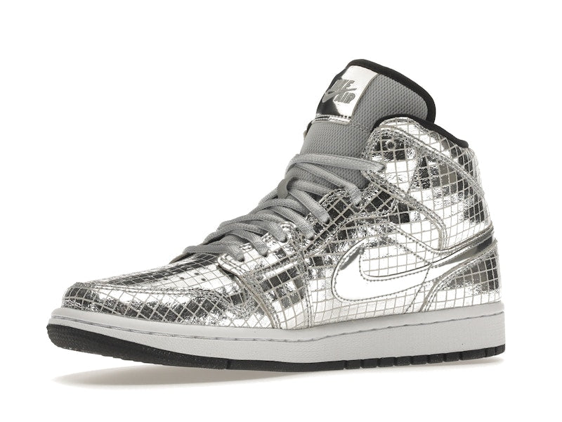 Jordan 1 Mid SE Disco Metallic Silver (Women's)