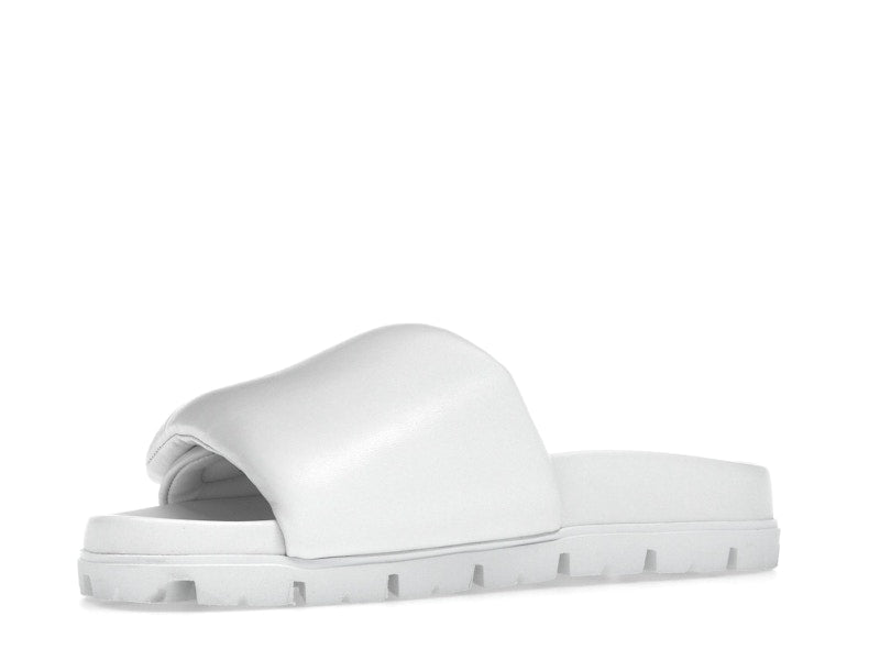 Prada Soft Padded 20mm Slide Sandal White Nappa Leather