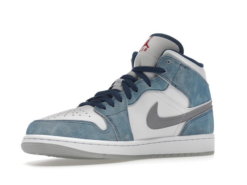 Jordan 1 Mid French Blue Fire Red