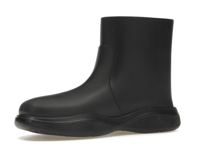 Prada Pull-On Rain Booties Black Rubber
