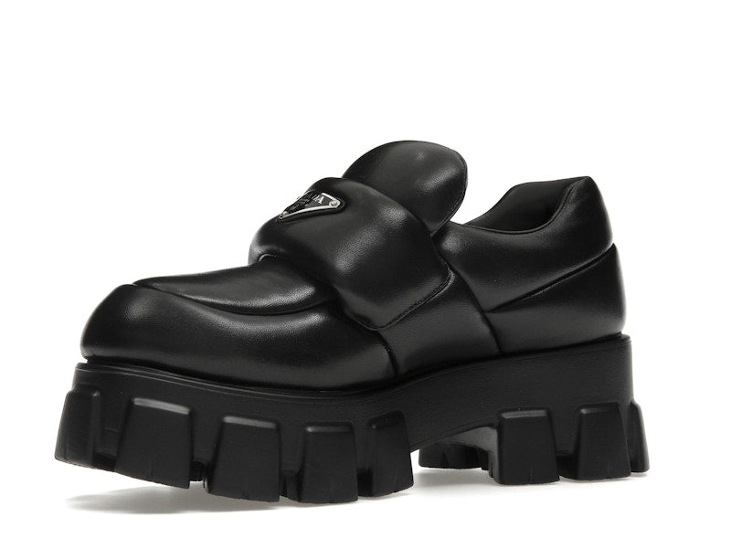 Prada Soft Padded 55mm Loafers Black Nappa Leather