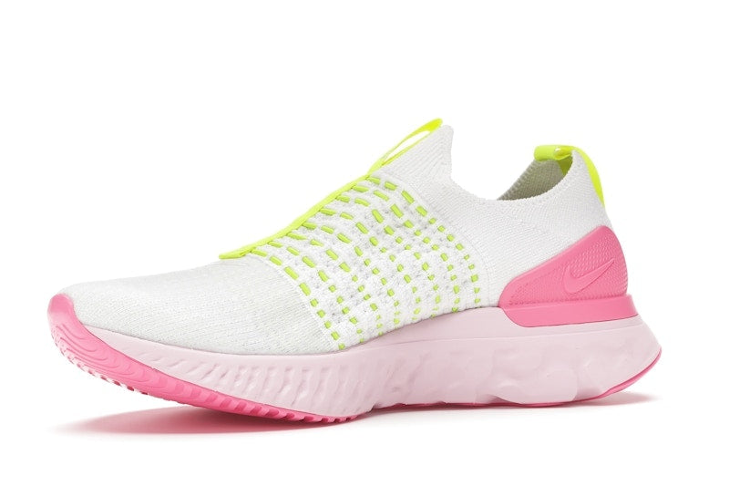 Nike React Phantom Run Flyknit 2 White Volt Pink Glow (Women's)