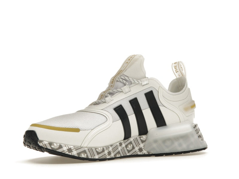 adidas NMD R1 V3 White Black Gold Tartan Trefoil