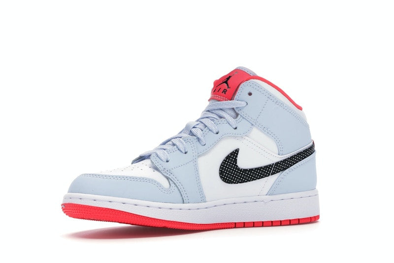 Jordan 1 Mid Half Blue Polka Dot Swoosh (GS)