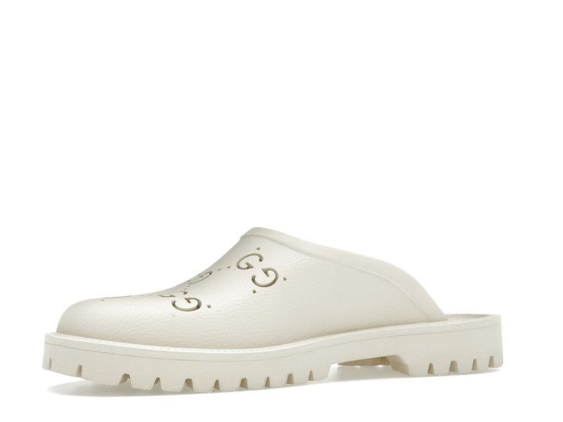 Gucci Slip-on Sandal Cut Out Monogram Mystic White