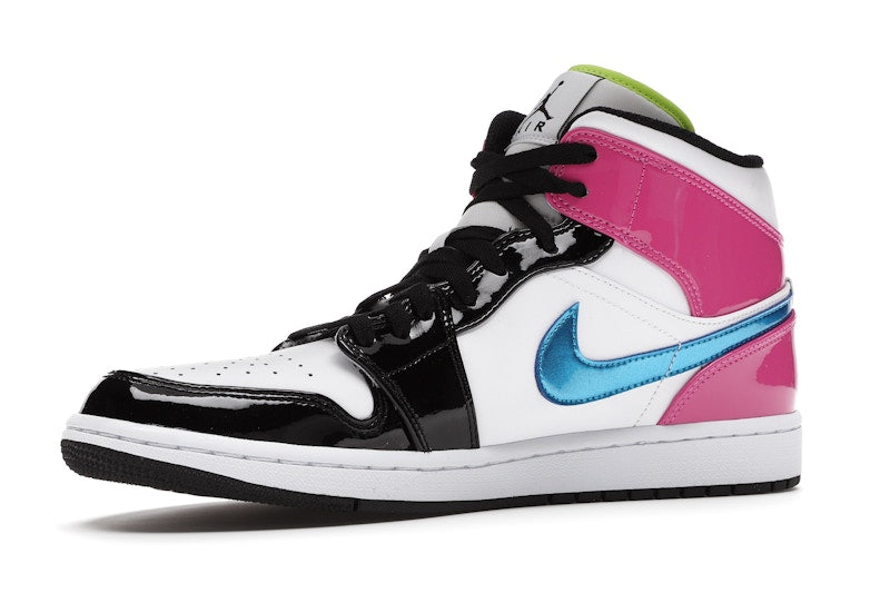 Jordan 1 Mid White Black Cyber Pink