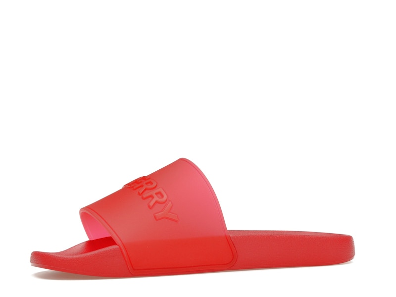 Burberry Embossed Logo Slides Bright Red