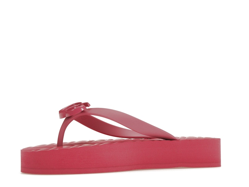 Gucci Chevron Thong Sandal Pink Rubber