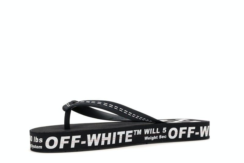 Off-White Logo Typographic Flip Flop Black SS20