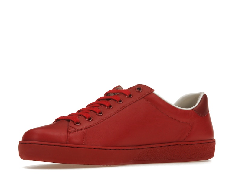 Gucci Ace Perforated Interlocking G Red