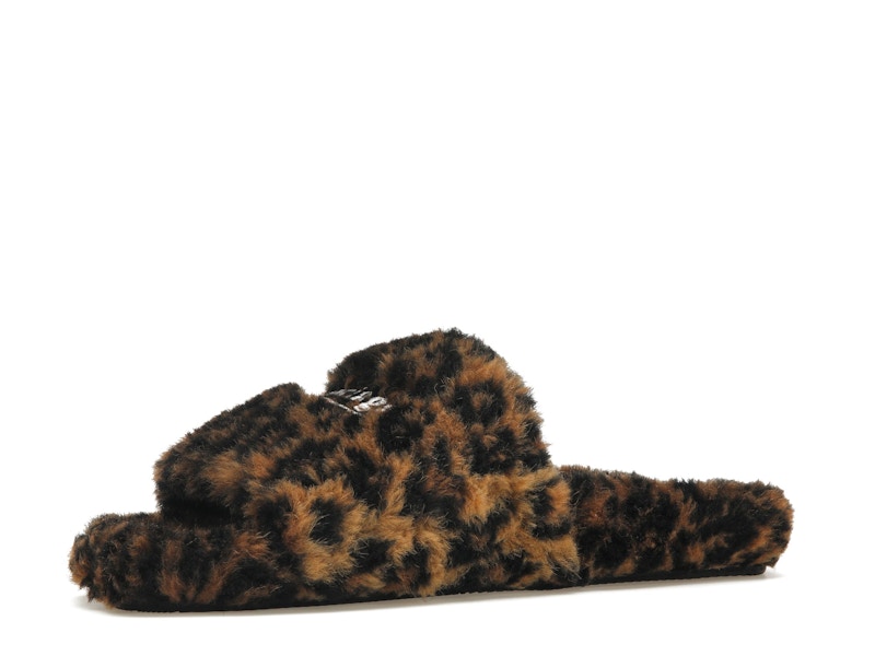 Balenciaga Furry Slide Leopard Brown Black
