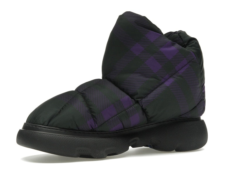 Burberry Check Pillow Boot Black Purple