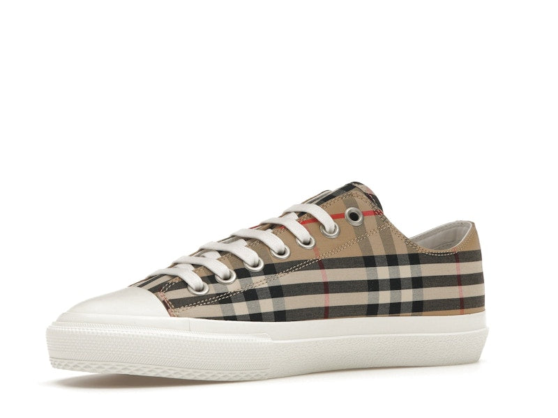 Burberry Logo Print Vintage Check Cotton Sneakers Archive Beige (Women's)