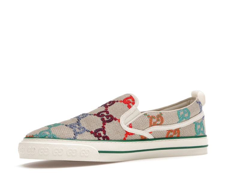 Gucci Tennis 1977 Slip On GG Logo White Multi