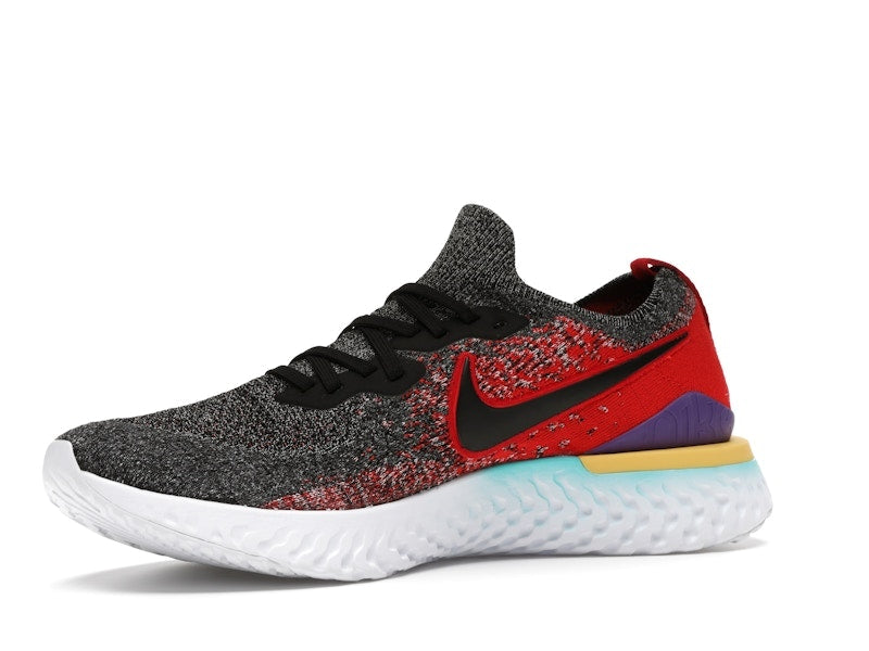 Nike Epic React Flyknit 2 Black Hyper Jade University Red