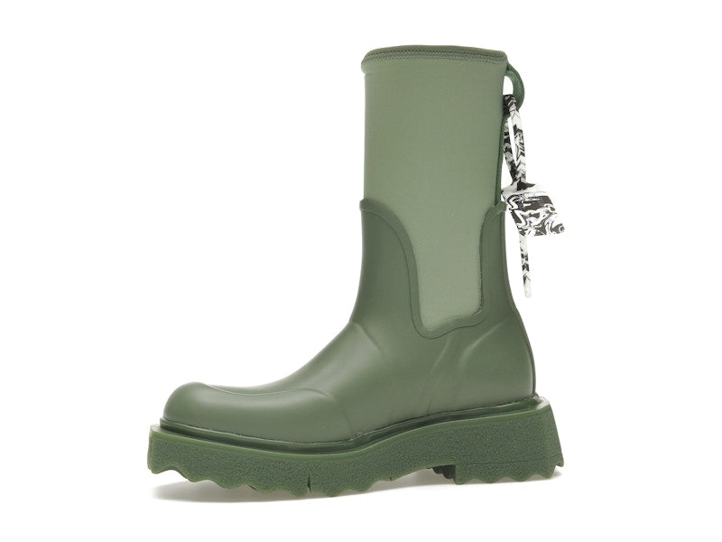 OFF-WHITE Zip-tie Rain Boots Green (Women's)