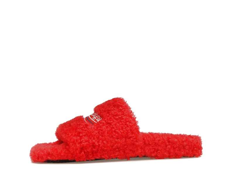 Balenciaga Furry Slide Red White (Women's)