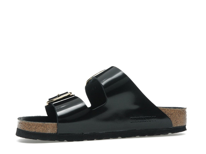 Birkenstock Arizona Big Buckle Natural Leather Patent Black Gold (Women's)