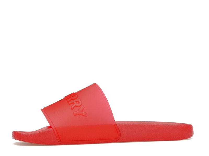 Burberry Embossed Logo Slides Bright Red