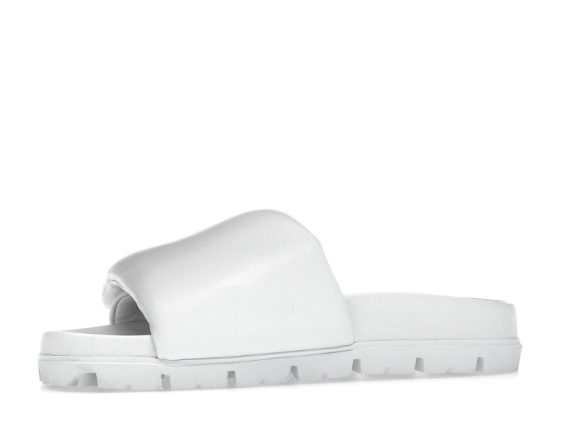 Prada Soft Padded 20mm Slide Sandal White Nappa Leather