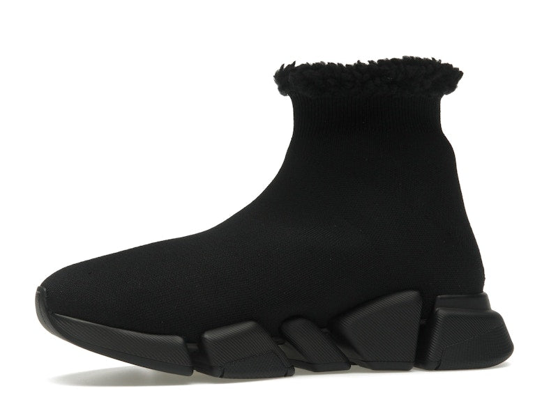 Balenciaga Speed 2.0 Recycled Fake Fur Black (Women's)