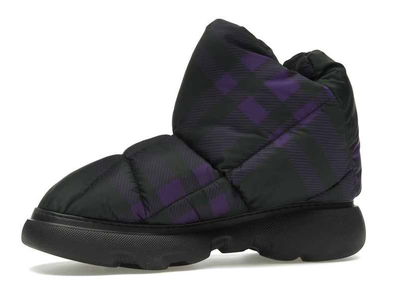 Burberry Check Pillow Boot Black Purple