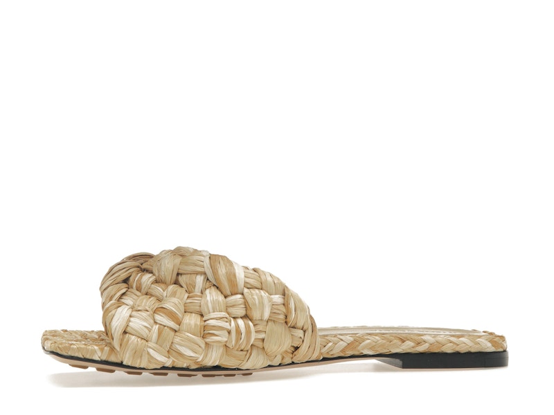 Bottega Veneta Raffia Stretch Flat Sandals Macadamia (Women's)