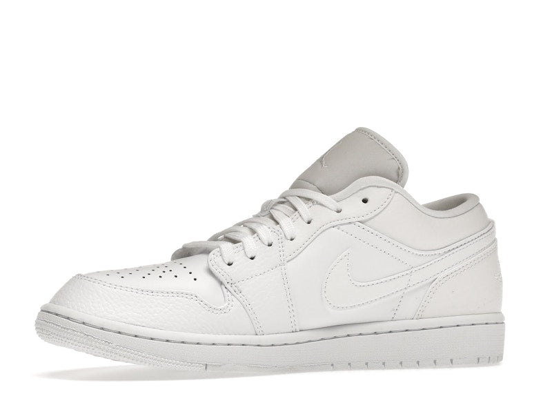 Jordan 1 Low Triple White Tumbled Leather