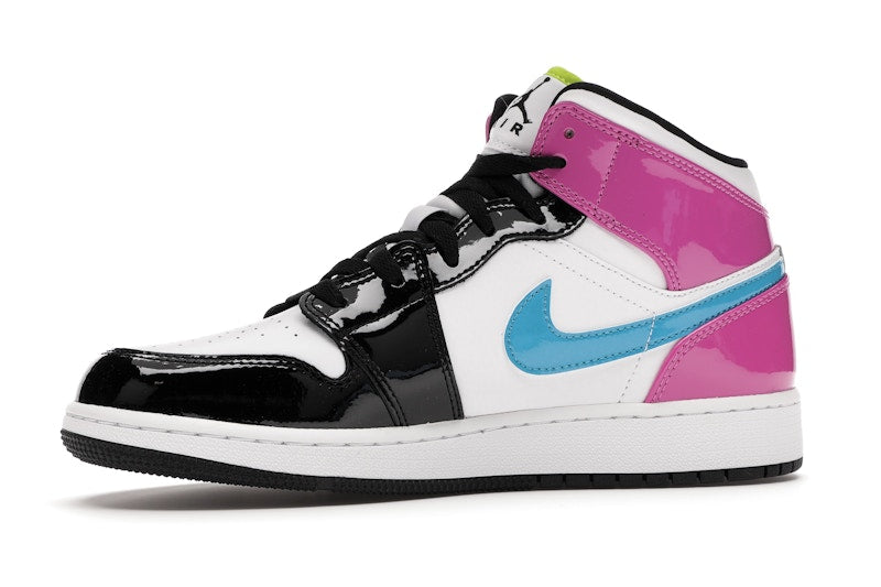 Jordan 1 Mid White Black Cyber Pink (GS)