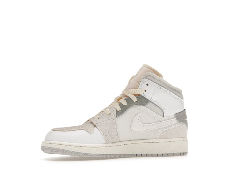 Jordan 1 Mid SE Craft Inside Out White Grey (GS)