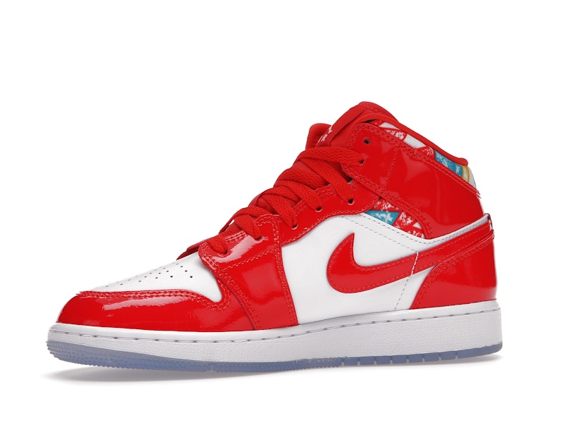 Jordan 1 Mid Barcelona Sweater Red Patent (GS)