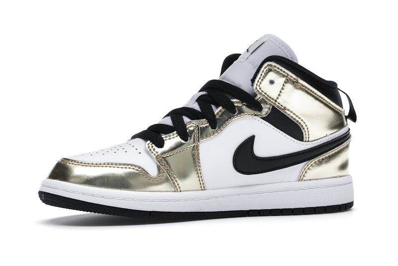 Jordan 1 Mid Metallic Gold Black White (PS)