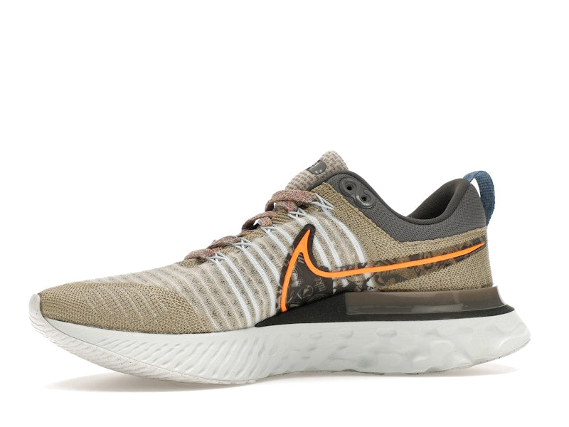 Nike React Infinity Run Flyknit 2 Light Bone Grey Orange