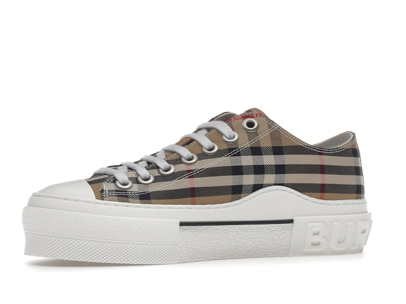 Burberry Vintage Check Cotton Sneakers Archive Beige White (Women's)