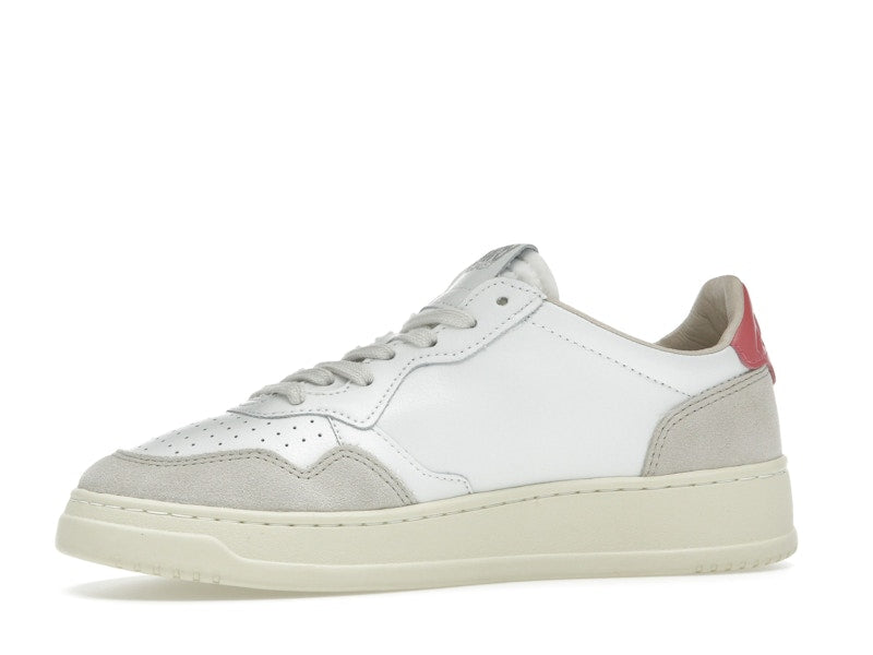 Autry Medalist Leather Low White Tearose Beige (Women's)