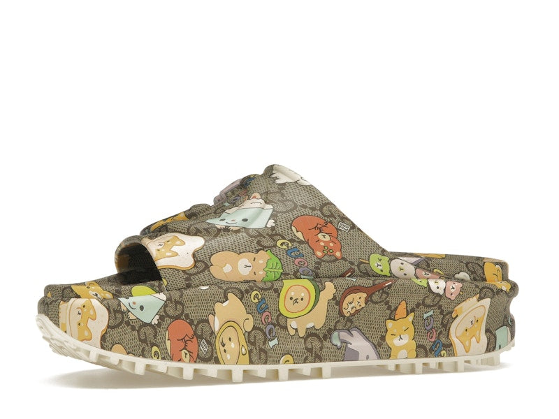 Gucci x Pikarar GG Animal Print Slide Beige Multi (Women's)