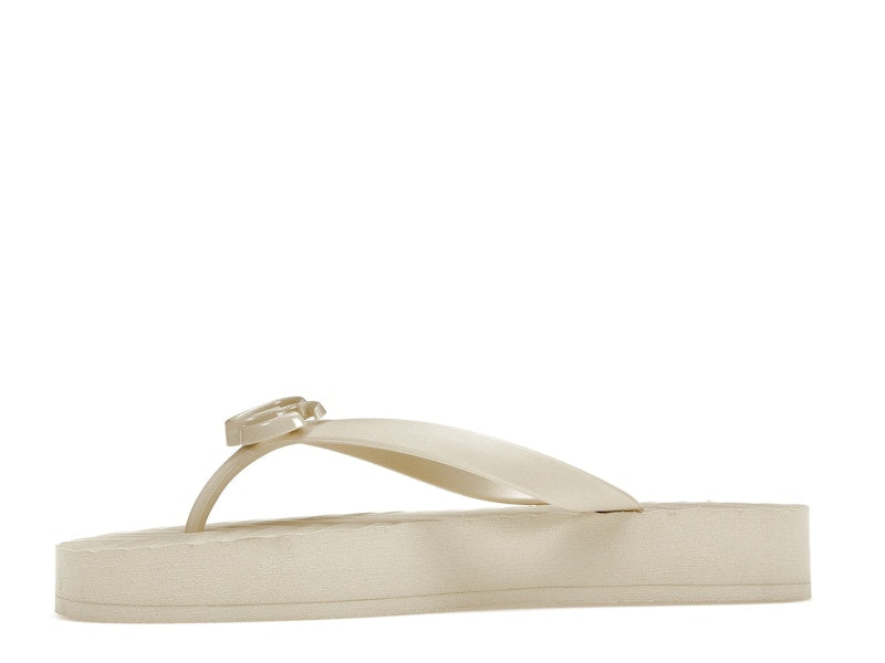 Gucci Chevron Thong Sandal White Rubber