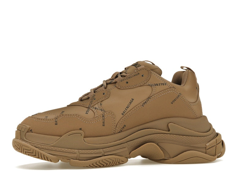 Balenciaga All Over Logo Triple S Beige