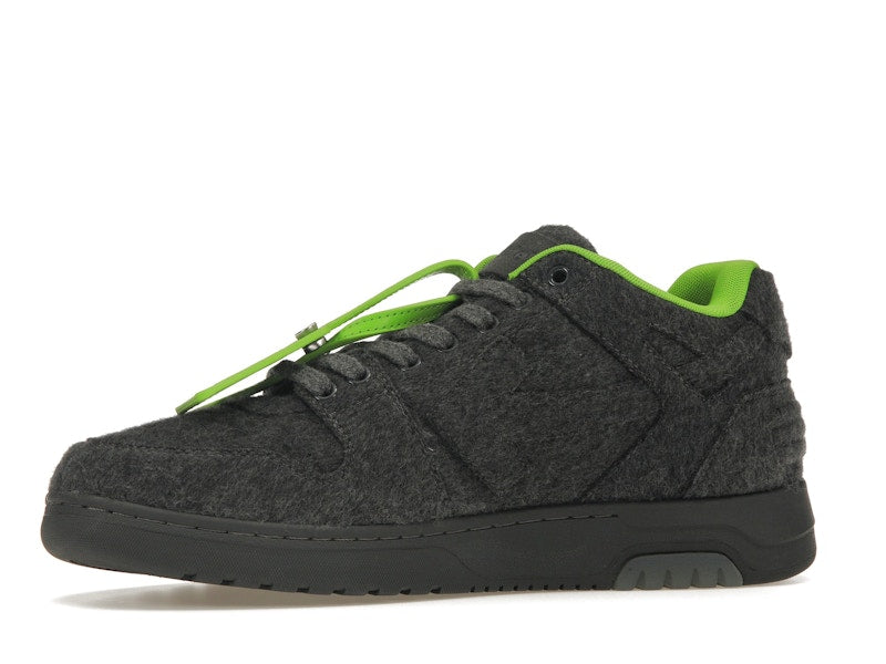 OFF-WHITE Out Of Office "OOO" Low Tops Grey Green Wool
