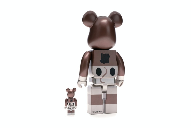 Bearbrick x Undefeated x Disney Mickey Mouse 90th Anniversary 100% & 400% Set Copper/Black