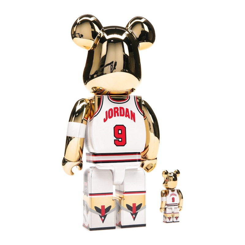 Bearbrick Michael Jordan 1992 Team USA (Dream Team) 100% & 400% Set Gold Chrome
