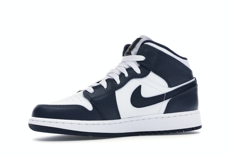 Jordan 1 Mid White Metallic Gold Obsidian (GS)