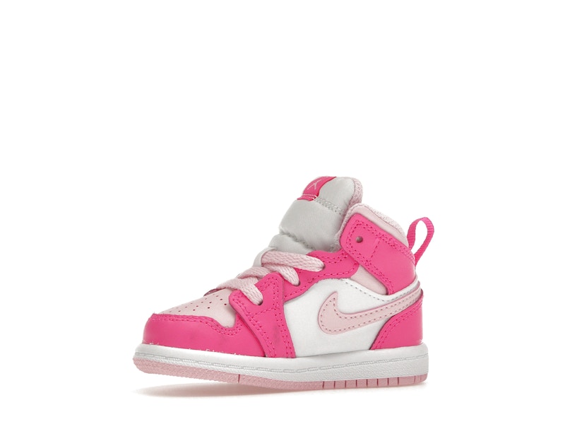 Jordan 1 Mid White Fierce Pink (TD)