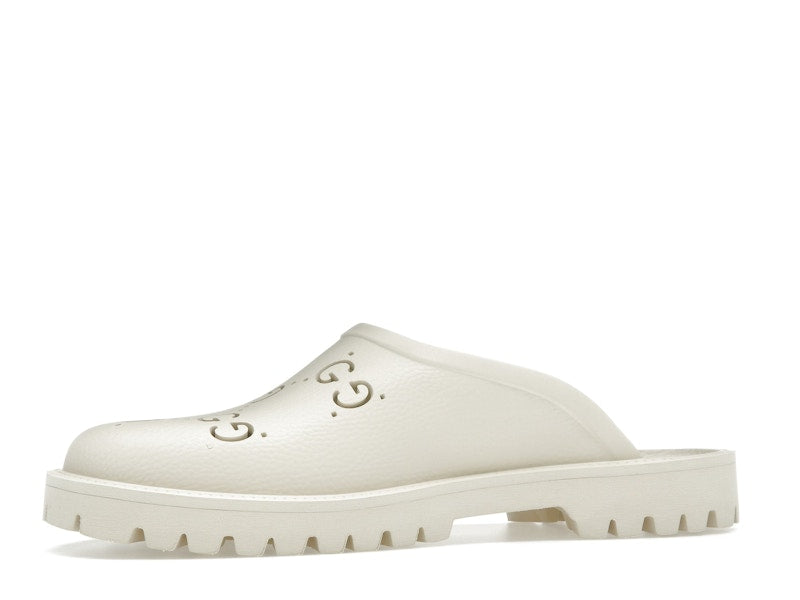 Gucci Slip-on Sandal Cut Out Monogram Mystic White