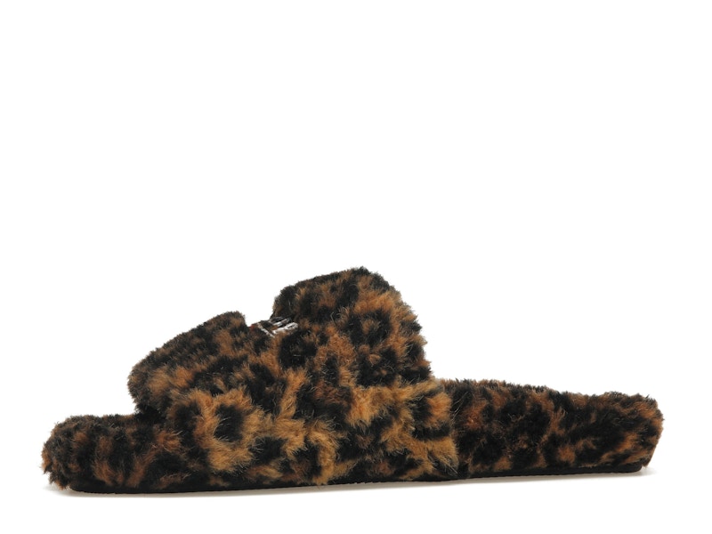 Balenciaga Furry Slide Leopard Brown Black