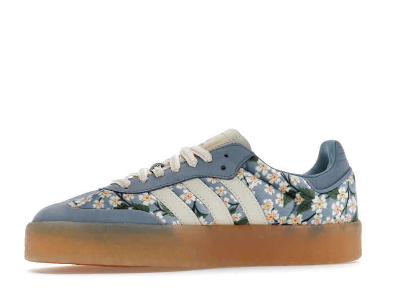 adidas Sambae Liberty London Floral Embroidery Blue Cream White (Women's)