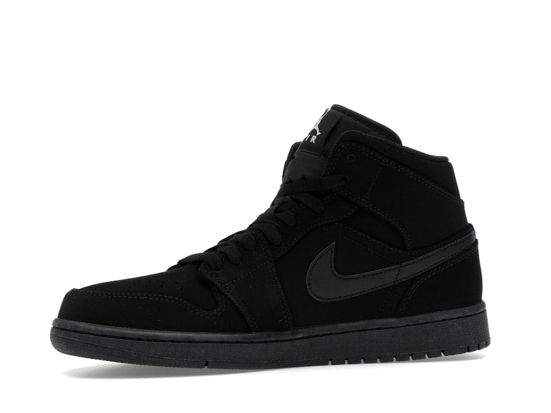 Jordan 1 Mid Black Black White