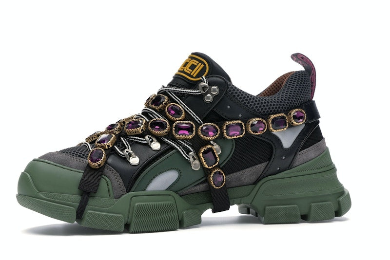 Gucci Flashtrek SEGA Green Removable Crystal