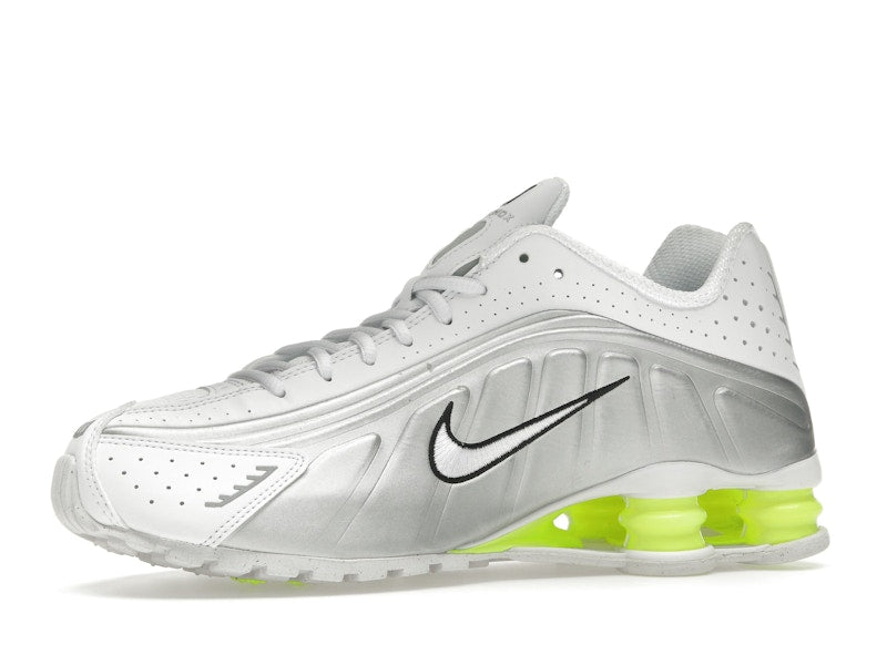 Nike Shox R4 White Metallic Silver Volt (Women's)